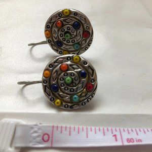 Colorful silver and beads earrings